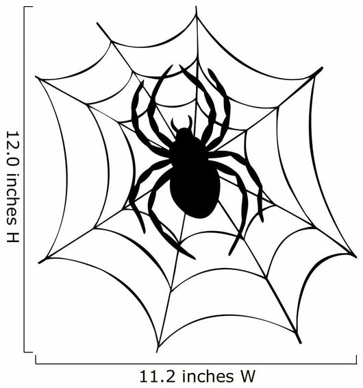 Silhouette of Spider in Web Wall Decal