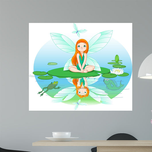 Lily Pond Fairy Wall Decal