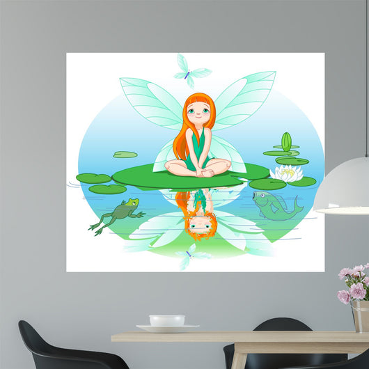 Lily Pond Fairy Wall Decal
