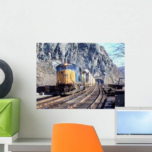 Train at Harpers Ferry Wall Mural