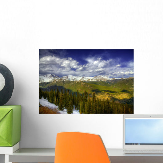 Rocky Mountain Snow Scene Wall Mural