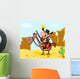 Western Sheriff On Horseback In Front Western Landscape Wall Mural