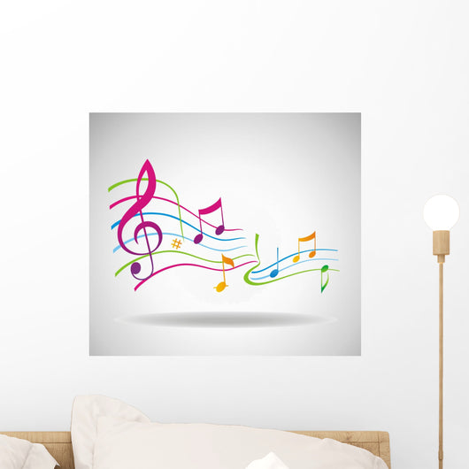 Colorful music background. Wall Decal