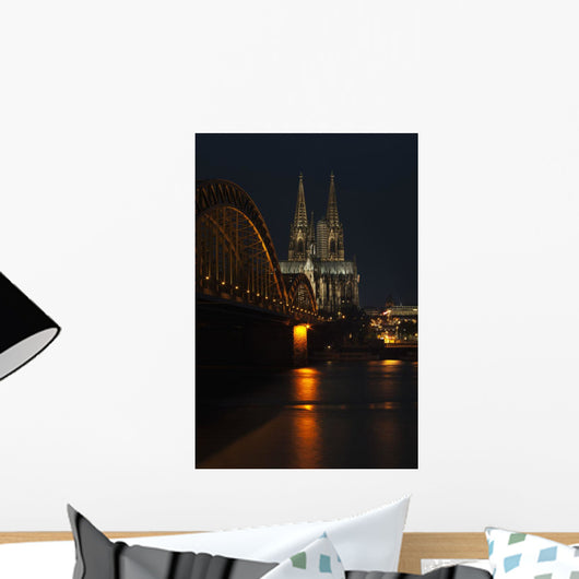 Hohenzollern Bridge over the River Rhine and Cologne Cathedral Wall Mural