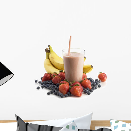 Smoothie Glass Surrounded Fruit Wall Decal