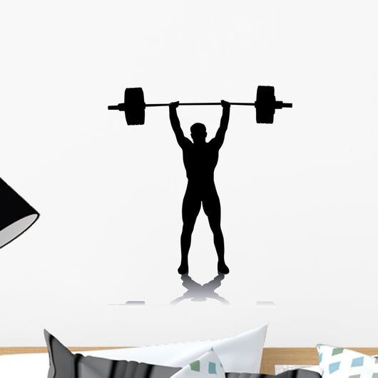 silhouette of the weight-lifter Wall Decal