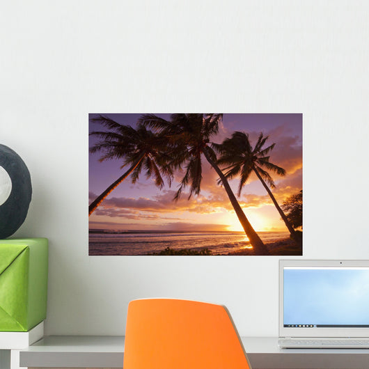 Palm trees at sunset Wall Mural