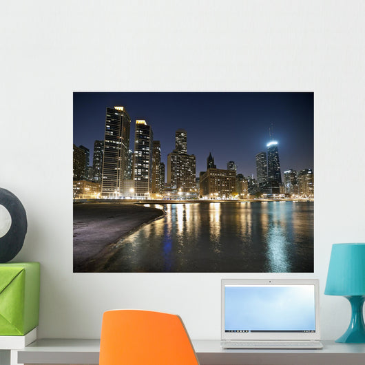 Chicago Beach Night Wall Mural