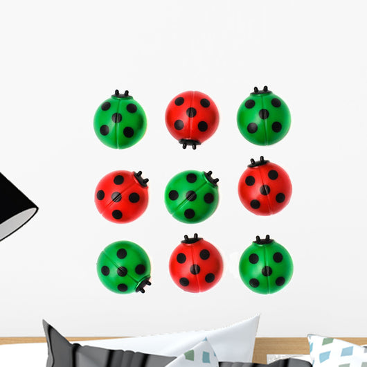Group Ladybugs White Wall Decal