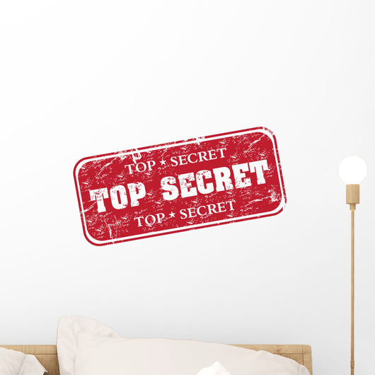 Top Secret Grunge Rubber Stamp Wall Decal