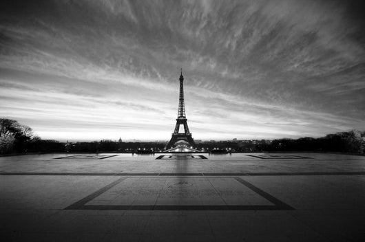 Eiffel Dawn Black White