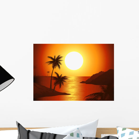 Dusk on the beach Wall Mural