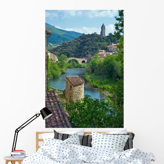 the village of Olargues, France Wall Mural