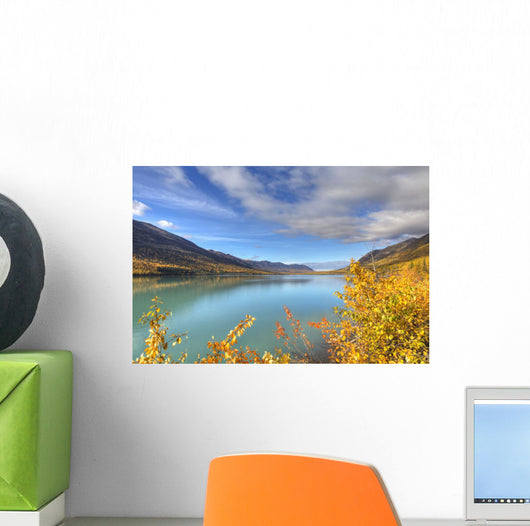 Fall foliage along Eklutna Lake in Chugach State Park Wall Mural