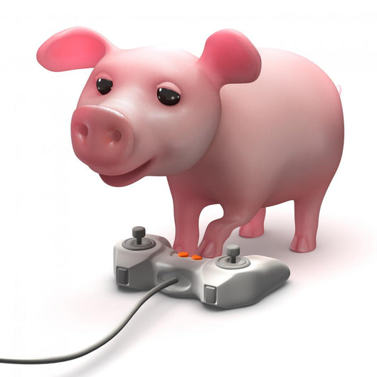 3d Piggy video gamer Wall Decal