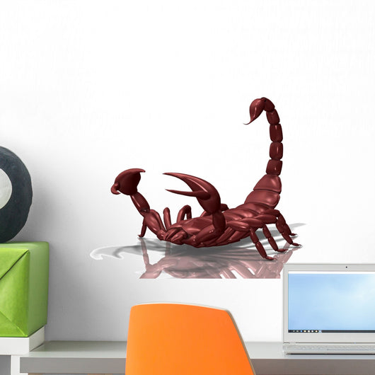 Glassy Red Scorpion Wall Decal