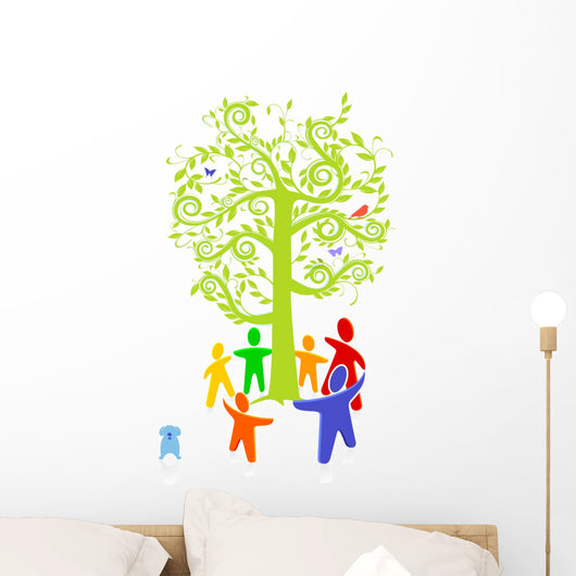 colorful group tree Wall Decal