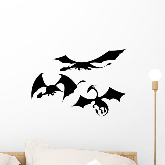 Three Dragon Silhouettes Wall Stickers