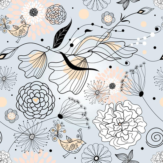 Graphic Floral Pattern Wall Decal