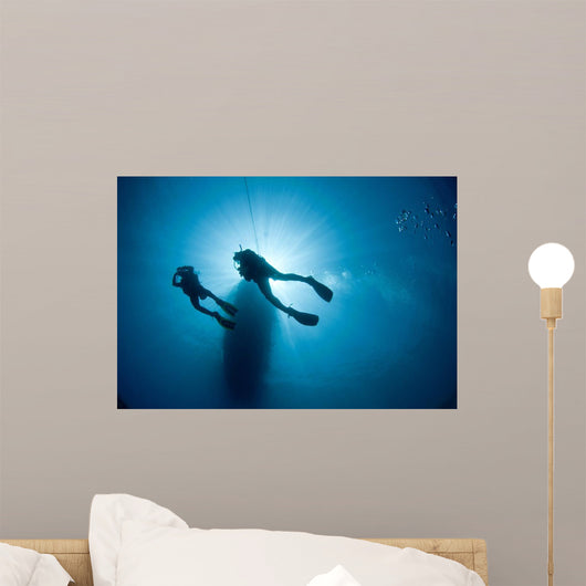 Below Scuba Divers Underwater Wall Decal