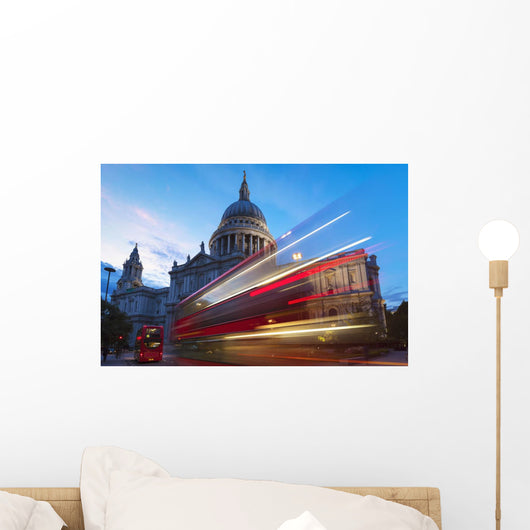 St Paul's Cathedral and light trails Wall Mural