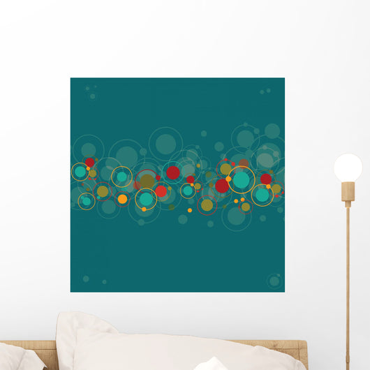 Abstract Blue With Circles Wall Decal
