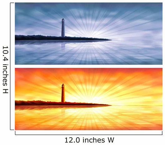 Blue and orange lighthouse banners Wall Mural