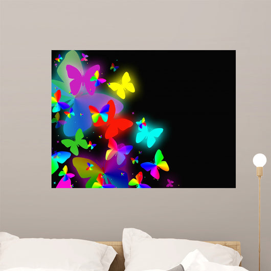Abstract with Colorful Butterfly Wall Mural