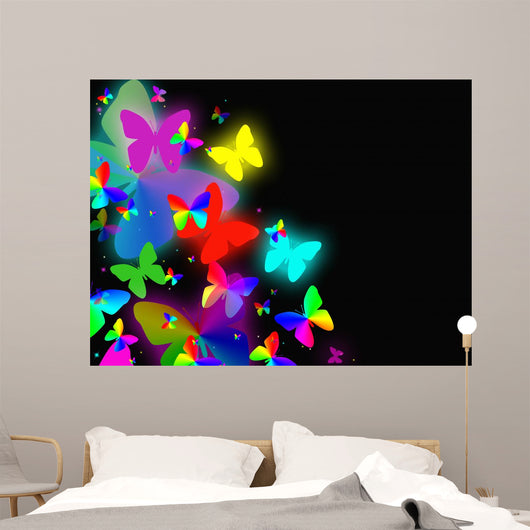 Abstract with Colorful Butterfly Wall Mural