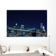 Brooklyn Bridge and Manhattan Skyline at Night Wall Mural