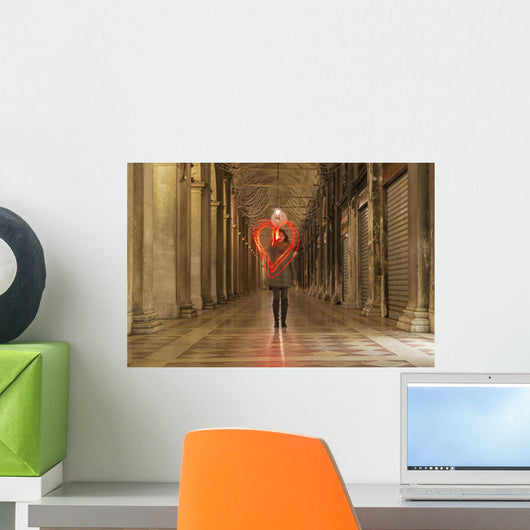A woman walking Wall Mural
