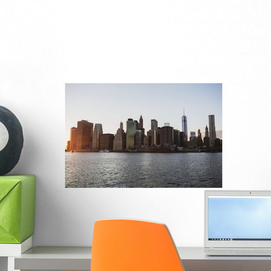 View of Manhattan at dusk from Brooklyn Wall Mural