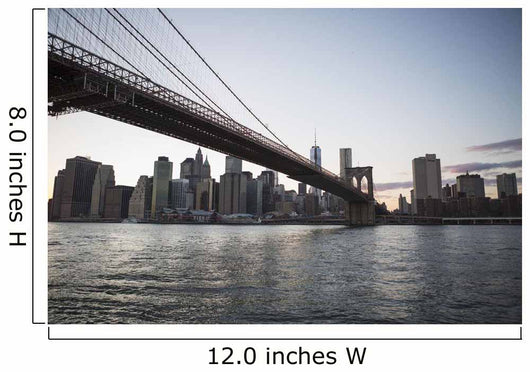 Brooklyn Bridge heading into Manhattan at dusk Wall Mural