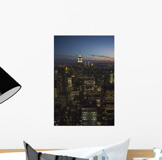 New York City buildings illuminated at nighttime Wall Mural