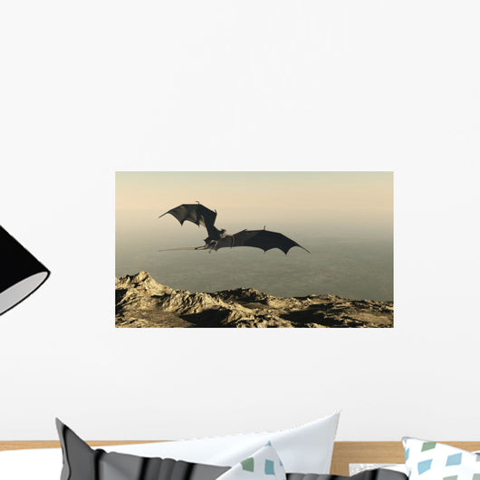 Dragon Flying over Mountain Wall Mural