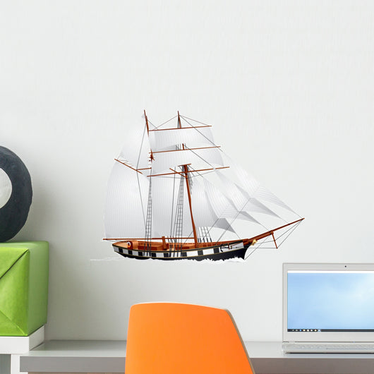 Sailing vessel, topsail schooner Wall Decal