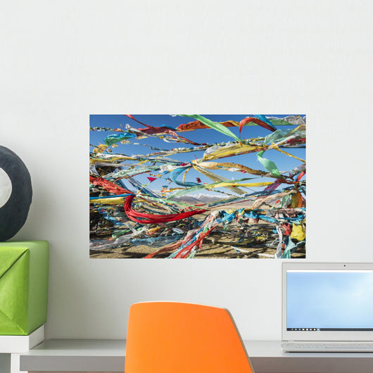 Colourful Tibetan Prayer Flags Wall Decal 1