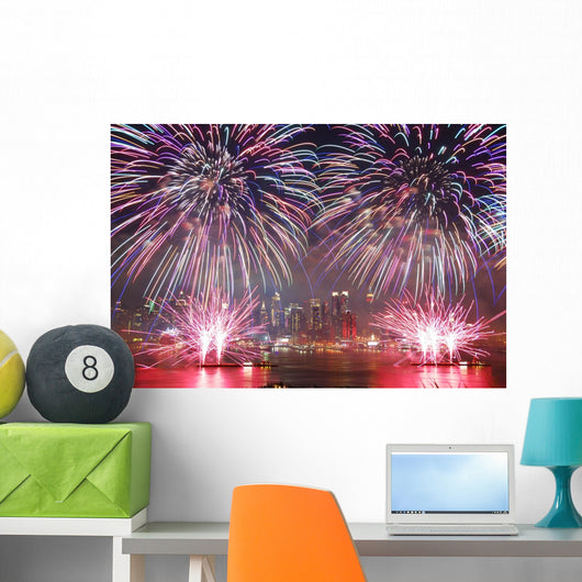 New York City fireworks show Wall Mural