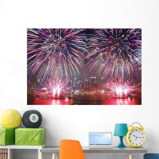 New York City fireworks show Wall Mural