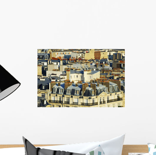 Residential buildings and chimneys on the rooftops Wall Mural