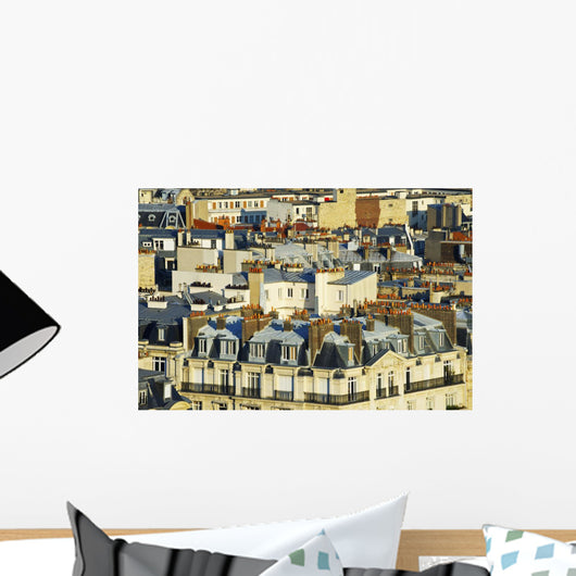 Residential buildings and chimneys on the rooftops Wall Mural