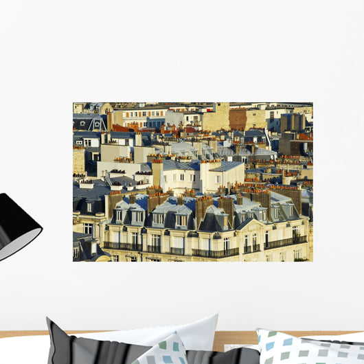 Residential buildings and chimneys on the rooftops Wall Mural