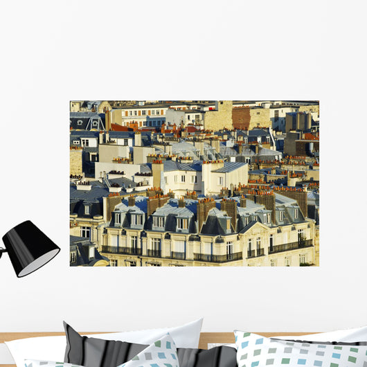 Residential buildings and chimneys on the rooftops Wall Mural