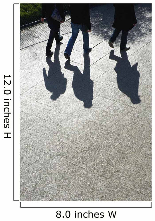 Pedestrians and their shadows on a walkway Wall Mural