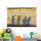 Shadows of pedestrians cast on a wall Wall Mural