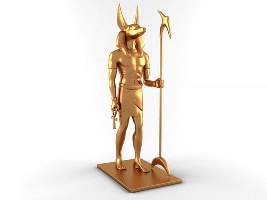 3D Gold Egyptian god Anubis on white background Wall Decal
