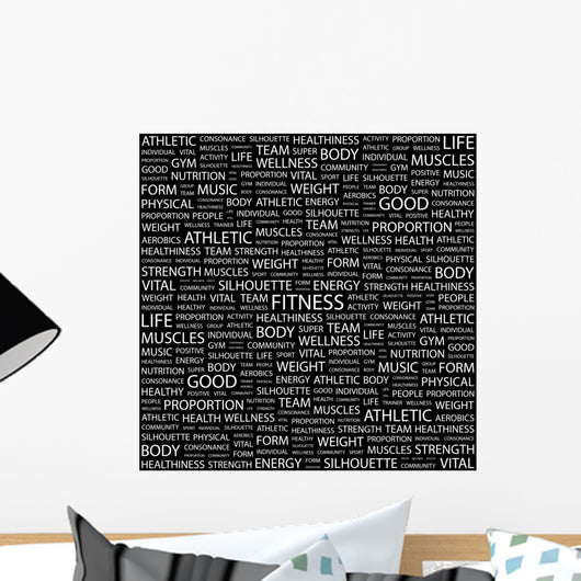 Fitness Wordcloud Illustration