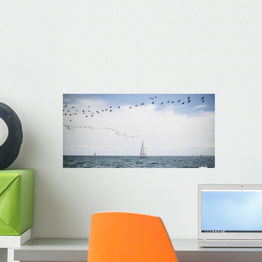 Sailboats Cruise Waters Lake Wall Decal
