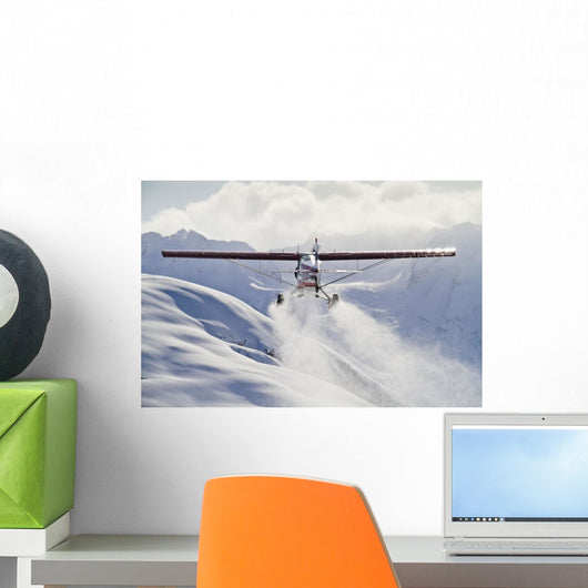 View of a Super Cub air taxi at Tanaina Glacier Wall Mural