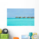 Over-water bungalows at a tropical resort Wall Mural